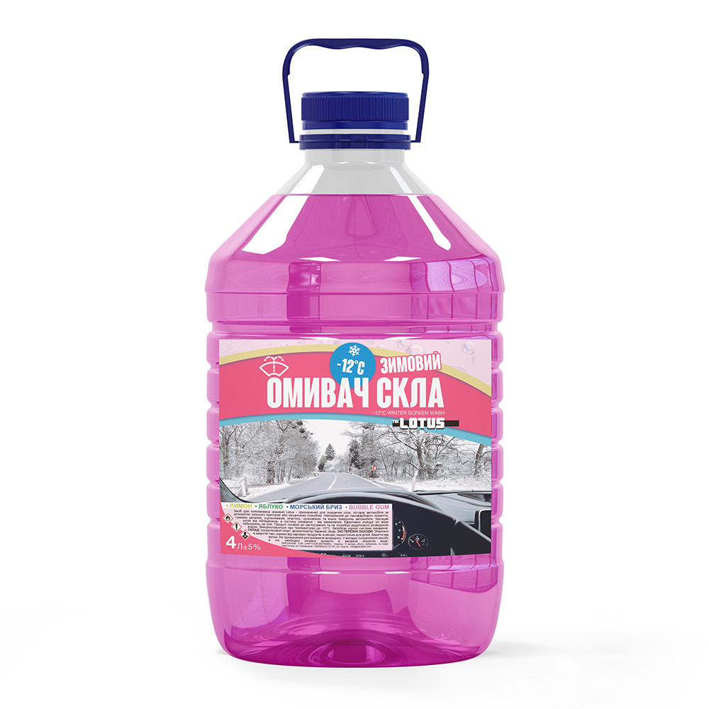 Омивач скла Зимовий -12°C Bubble Gum Lotus 4 л