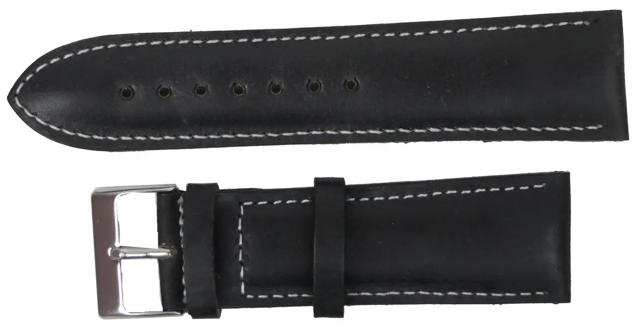 Ремешок для часов Mykhail Ikhtyar из кожи 24 мм Черный (S659-24S black)