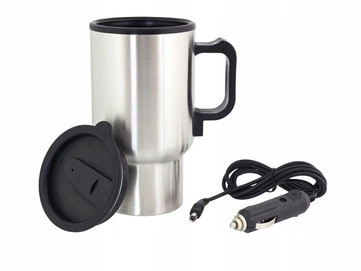Автомобильная термочашка Electric Mug с подогревом 400 мл Серебристый (EM535)