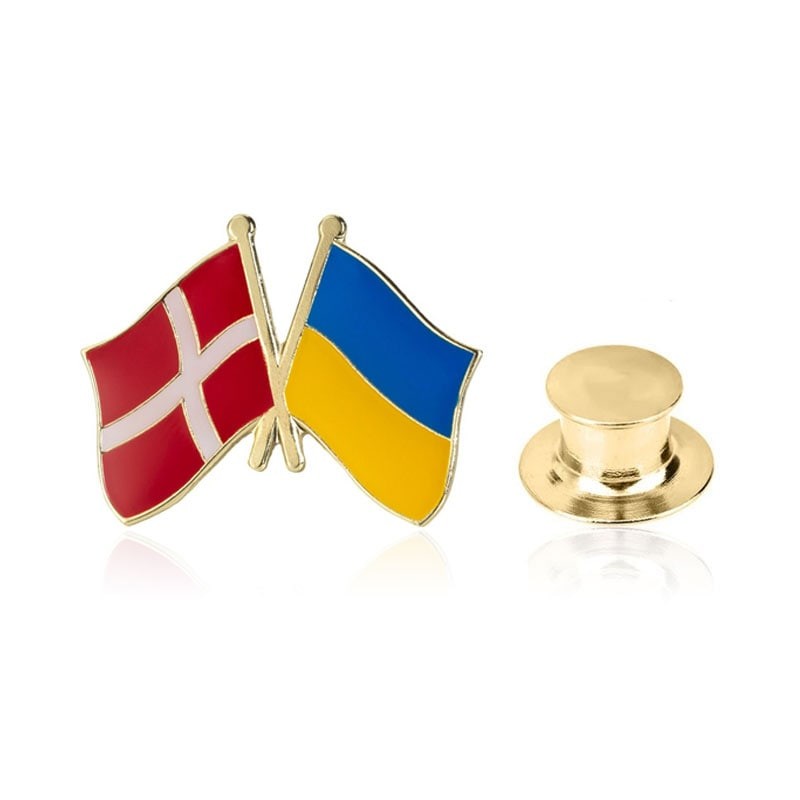 Значок BROCHE Флаг Дания-Украина разноцветный BRGV112855