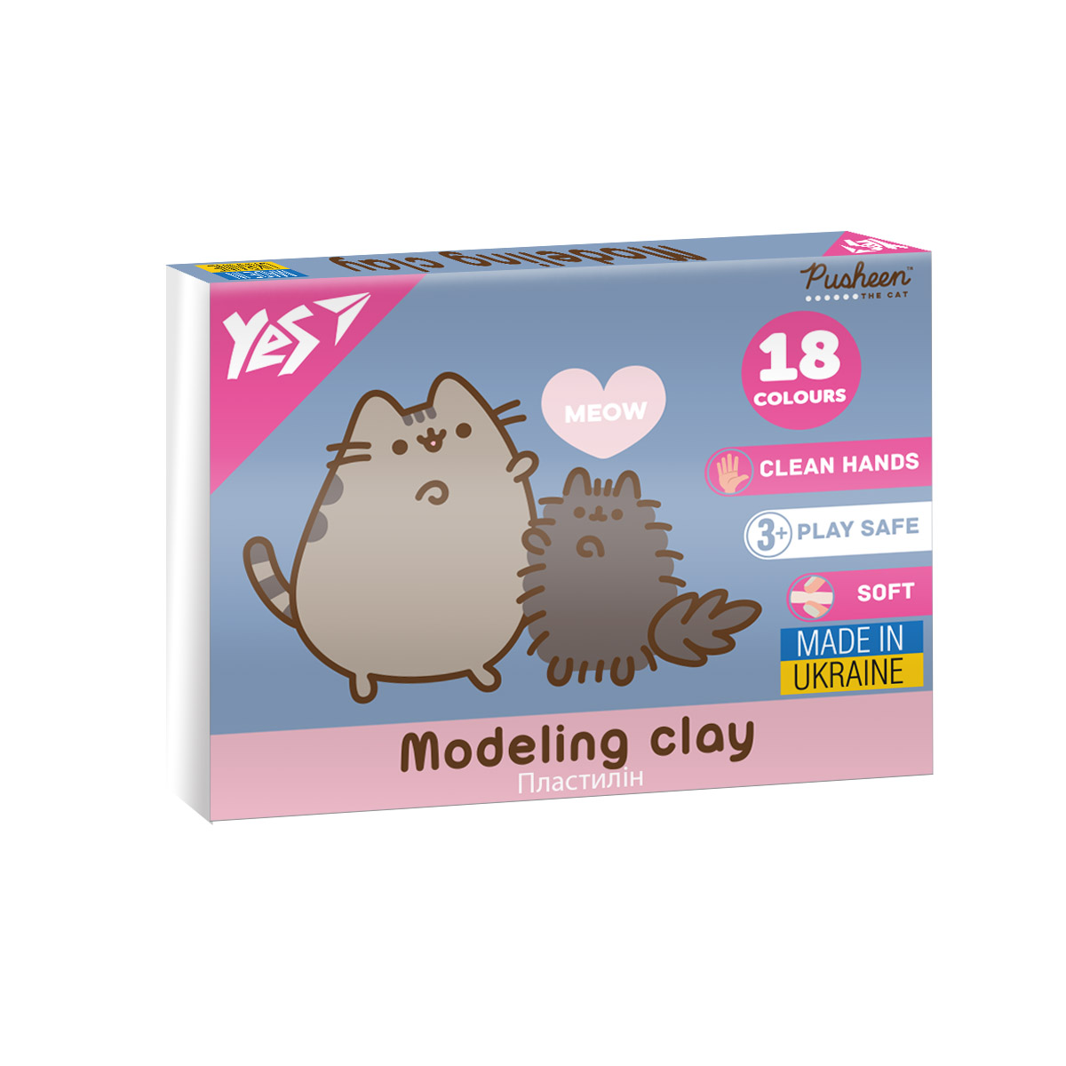 Пластилин YES Pusheen 18 цветов 360 г (540695)