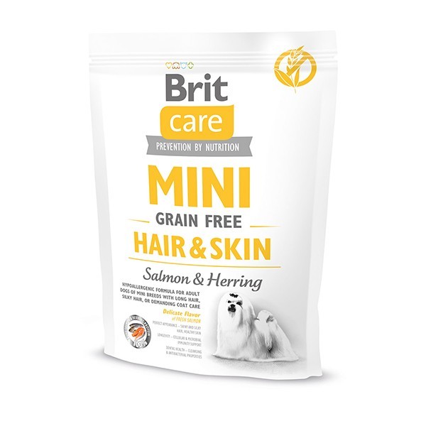 Сухой корм Brit Care GF Mini Hair  Skin 0,4 kg (для взрослых собак миниатюрных пород)