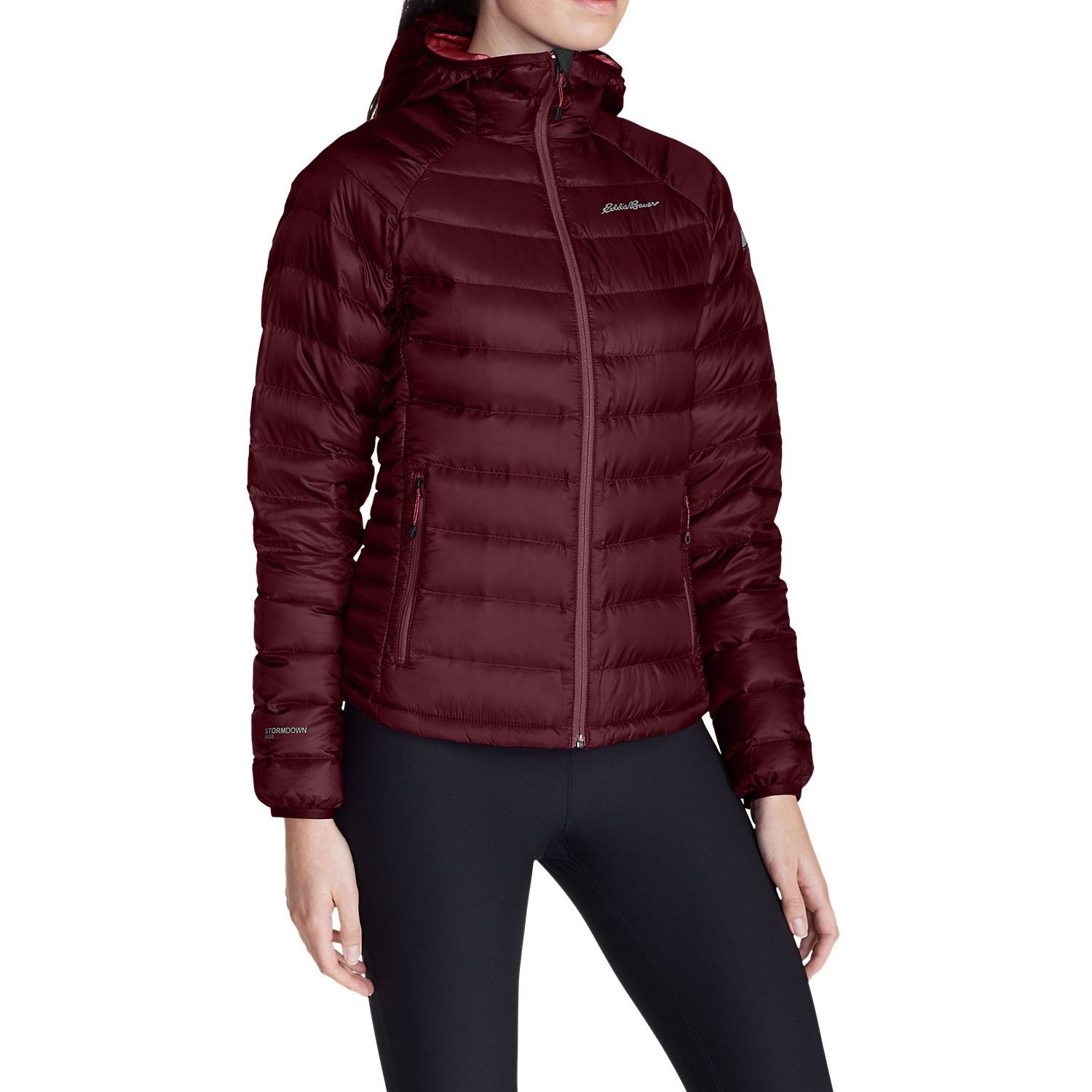 Куртка Eddie Bauer Women Downlight StormDown Hooded Jacket DK XS Бордовий (1075DBR)