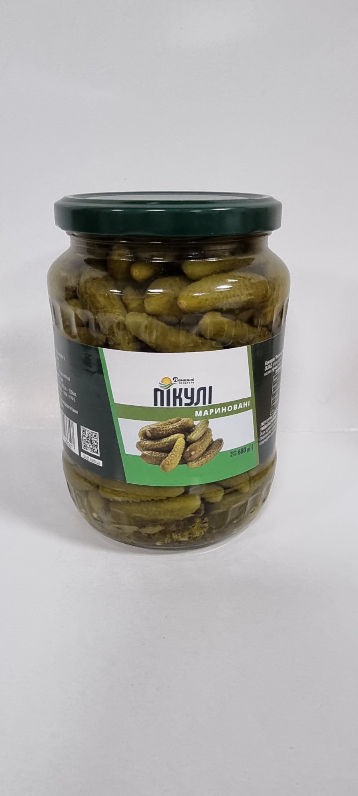 Огурцы маринованные Домашні продукти 720 мл 680 г 4820186123357