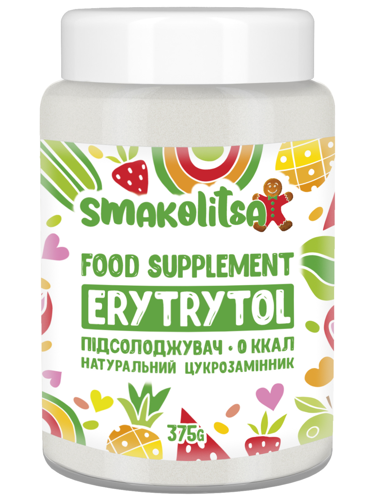 Подсластитель-сахарозаменитель натуральный Smakolitsa Erytrytol Е968 375 г (hub_770o5k)