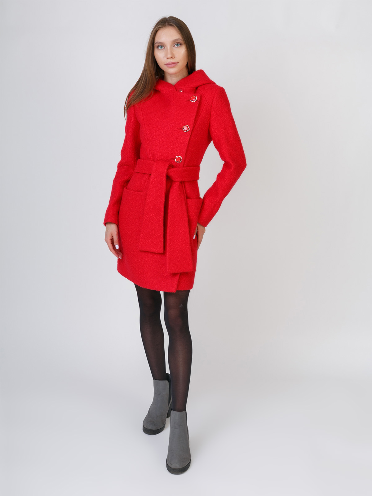 Пальто жіноче Tsara 42 Червоний (2900057043013)