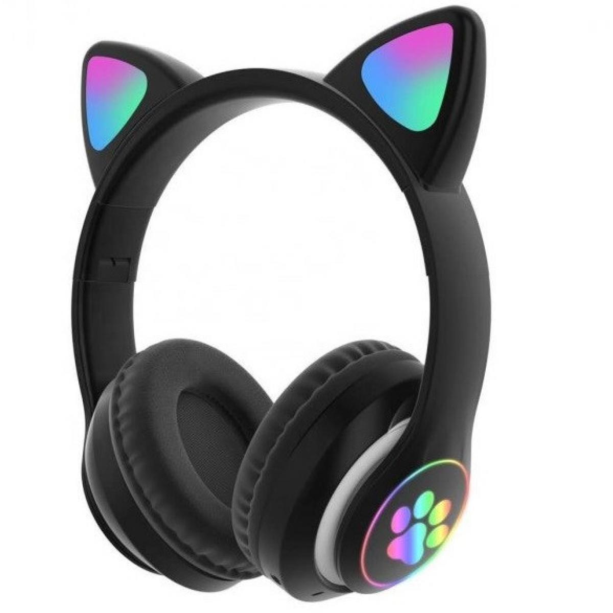 Наушники Bluetooth MDR CAT ear VZV-23M 7805 с подсветкой, Black N