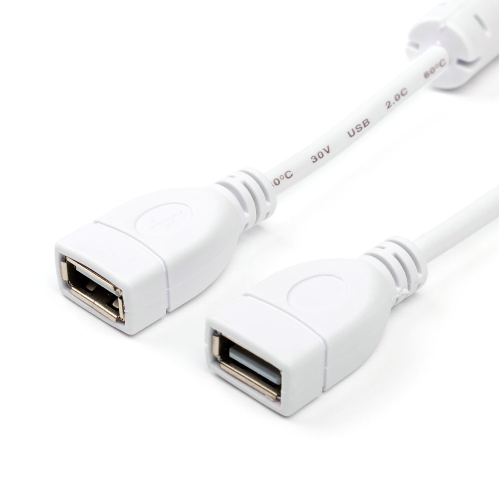 Кабель Atcom USB 2.0 AF/AF 1.8 м white