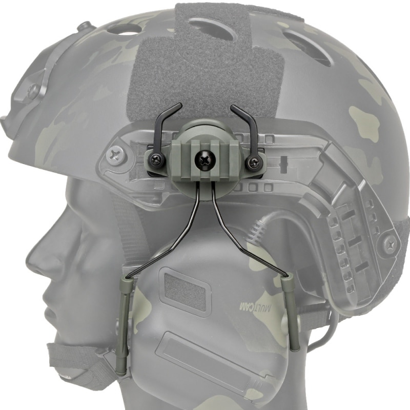 Адаптер кріплення для активних навушників на шолом кронштейн No Brand ARC Rail Helmet Rail L Олива