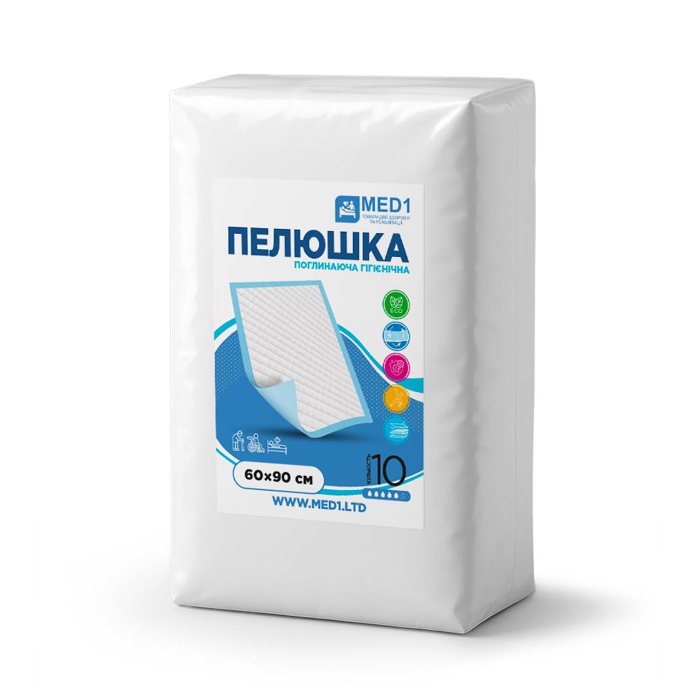 Медицинская одноразовая впитывающая пелёнка MED1 WC03 60x90 см 10 шт