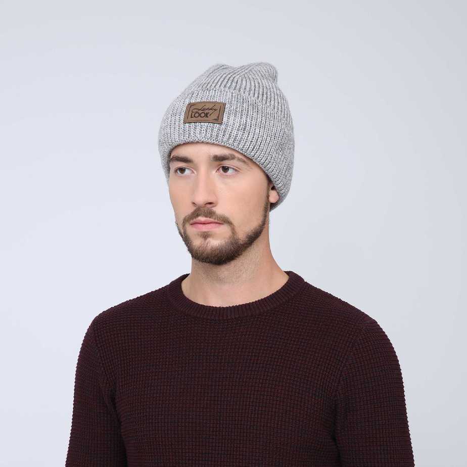 Шапка LuckyLOOK бини 924-408M ​​One size Серый