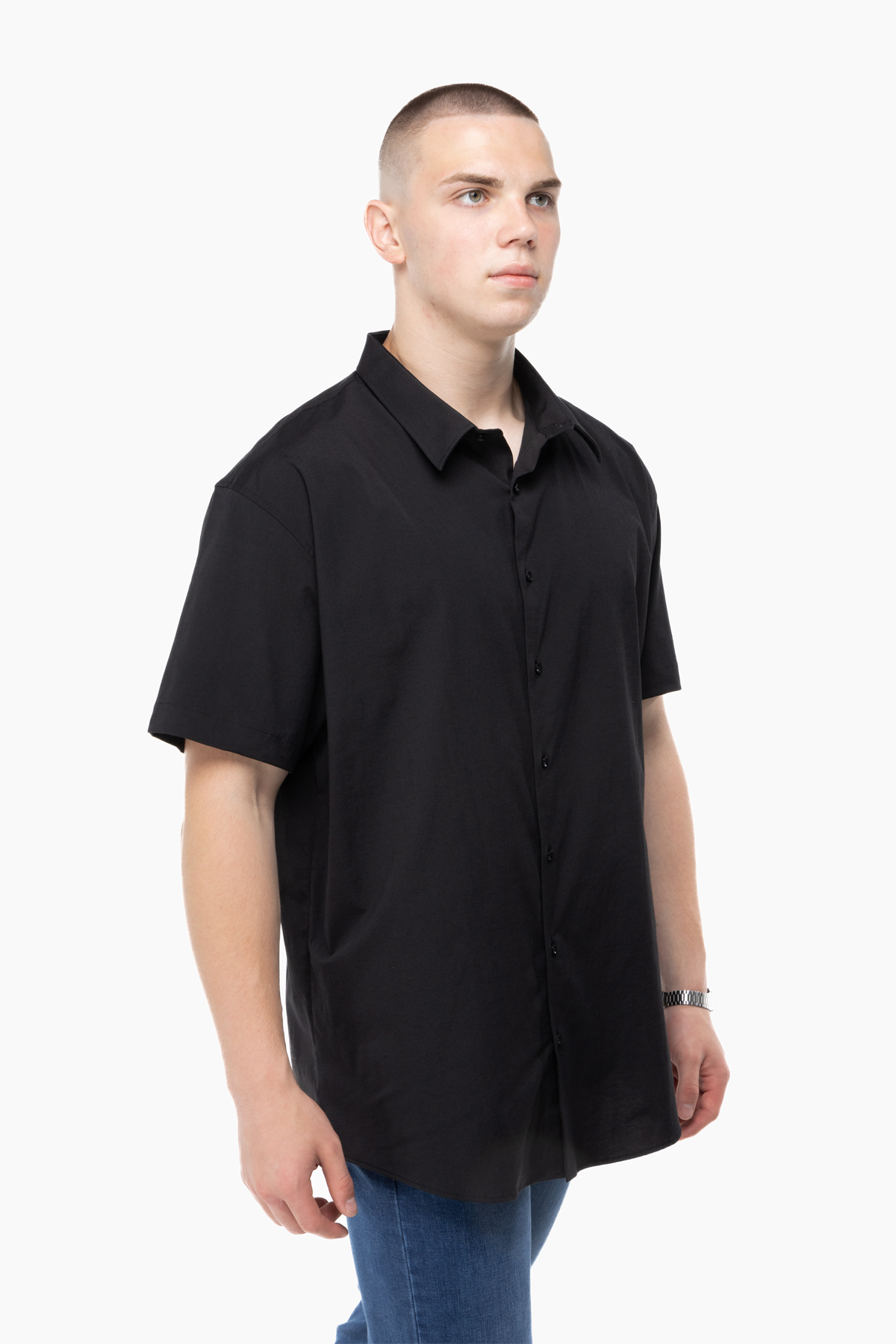 Рубашка классическая однотонная мужская Redpolo 3785 6XL Черный (2000989848080)