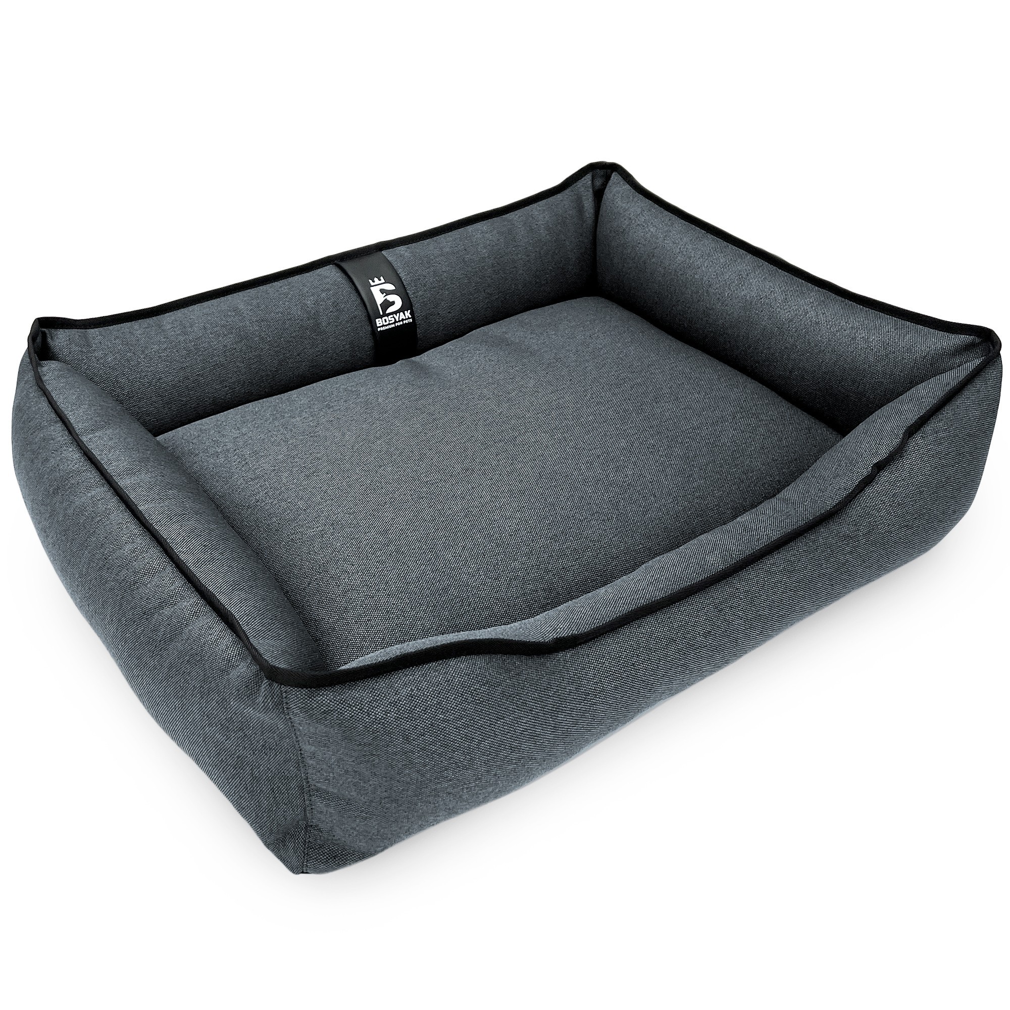 Лежак ліжко для собак та котів EGO Bosyak Рогожка M 75х65 Сірий (спальне місце для собак та котів)
