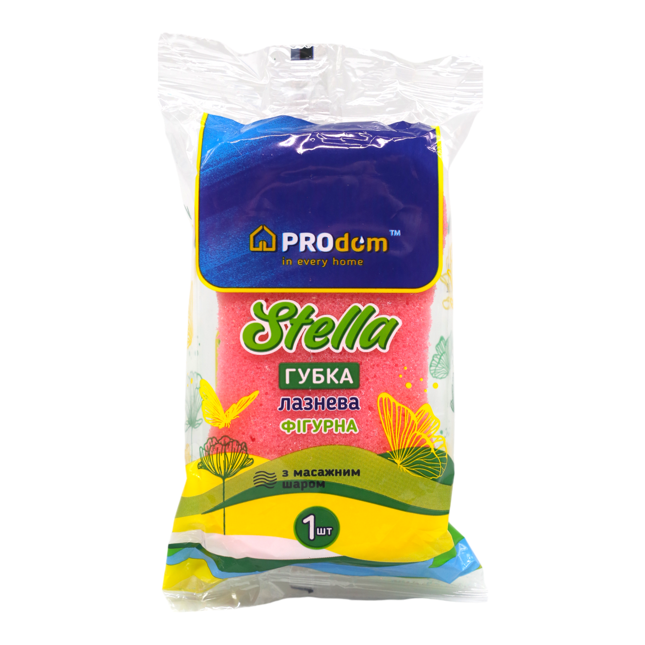 Губка банная PROdom Stella 9х15,5х4,5 см Розовый