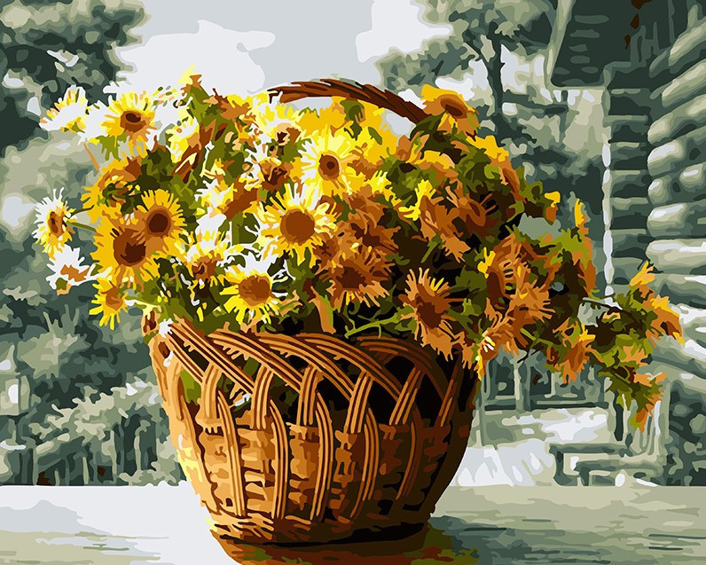 Картина за номерами BrushMe "Жовті хризантеми" 40х50см GX26080