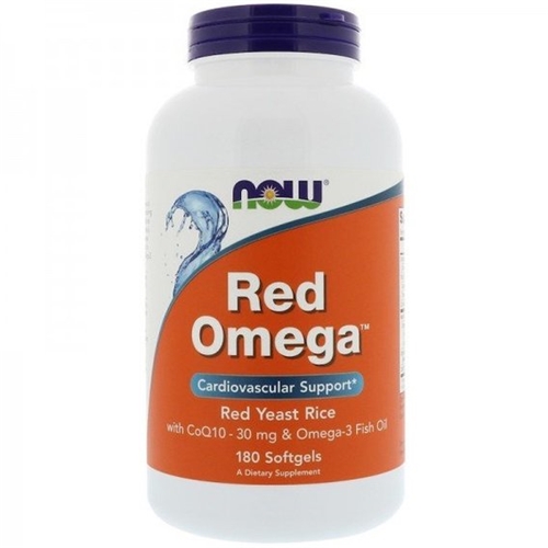 Омега 3 NOW Foods Red Omega, Red Yeast Rice with CoQ10 180 Softgels