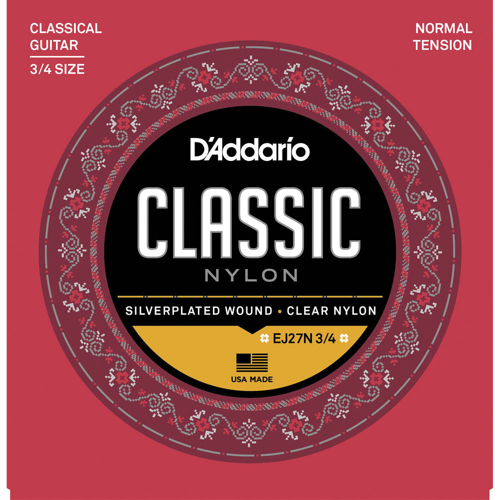 Струны для классической гитары D'Addario EJ27N 3/4 Student Nylon Classical Strings Normal Tension