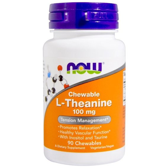 Теанин NOW Foods L-Theanine 100 mg 90 Chewables NF0144