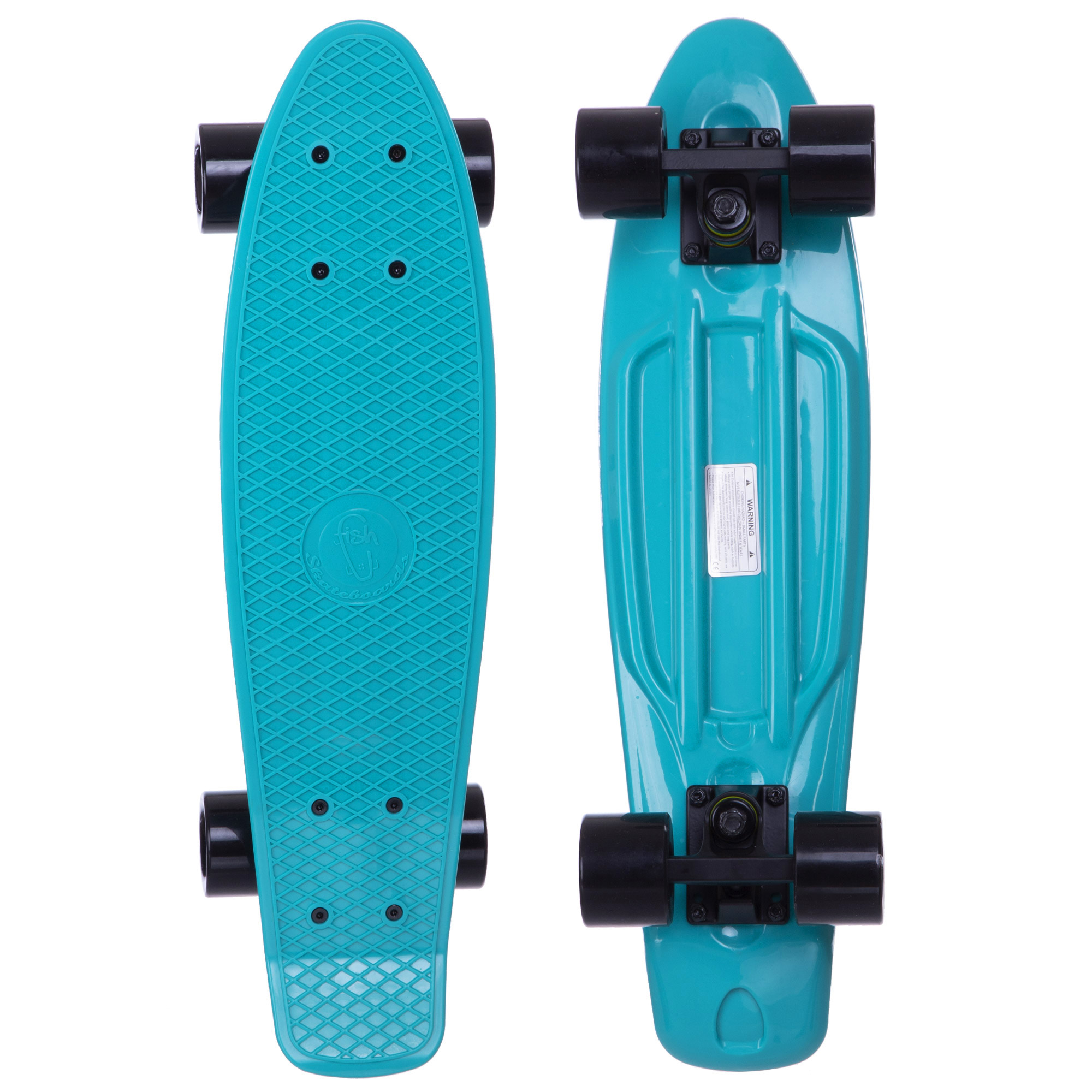 Скейтборд пластиковый Penny Original FISH 22in однотонная дека SP-Sport SK-401-26 голубой-черный-черный