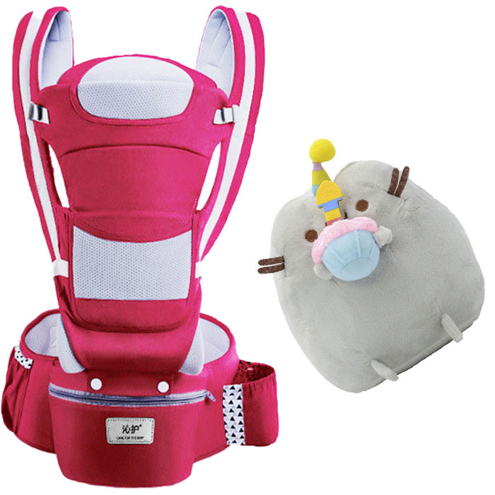 Хипсит, Эрго-рюкзак, кенгуру переноска Baby Carrier 6 в 1 Красный и Пушин кэт с кексом (n-1391)