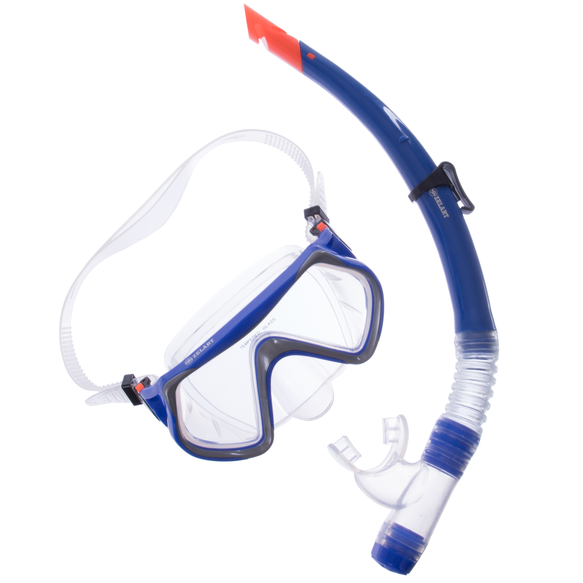 Набір для плавання маска із трубкою Zelart M166-SN52-SIL Синій-сірий (PT0884)