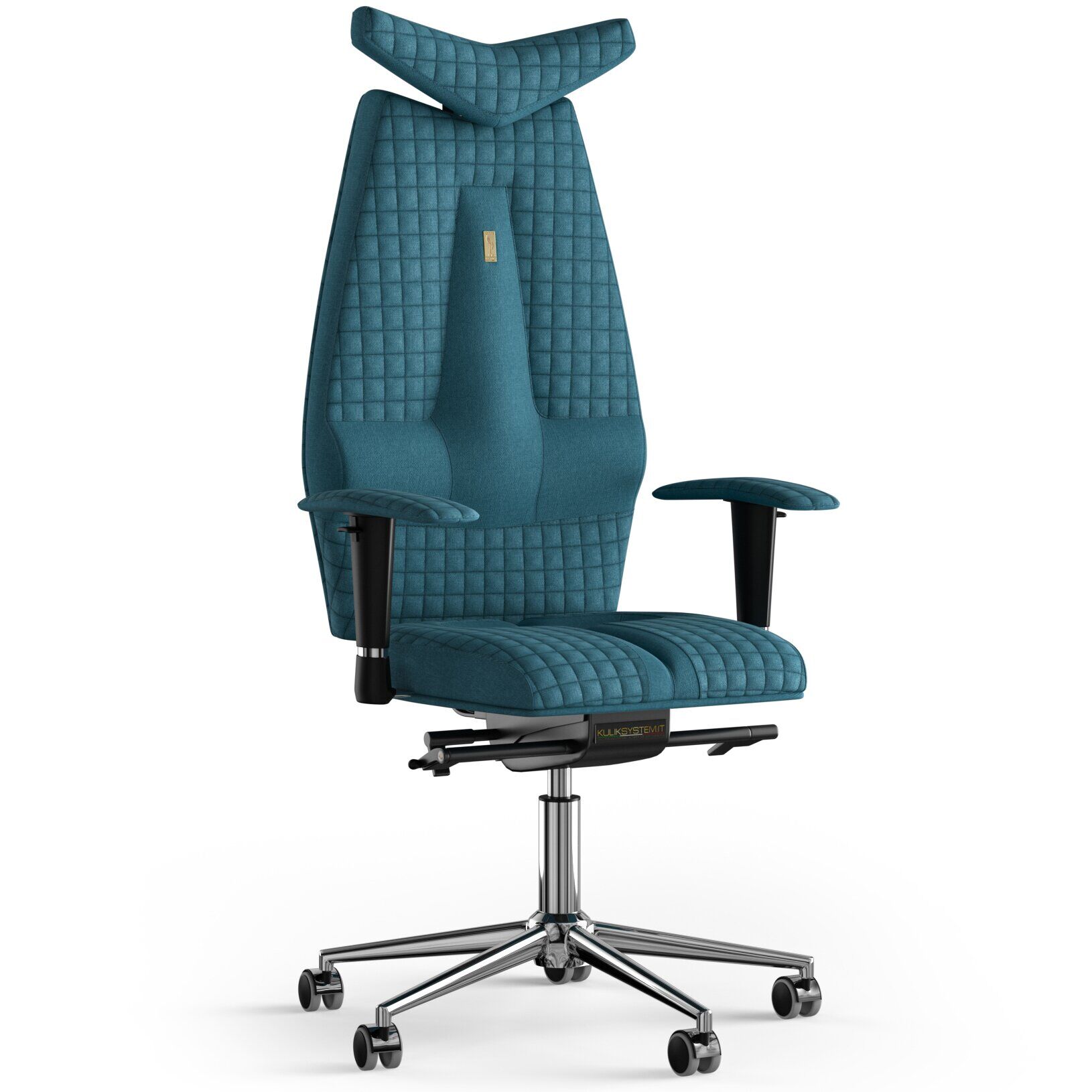 Кресло KULIK SYSTEM JET Ткань с подголовником со строчкой Джинсовый (3-901-WS-MC-0511)