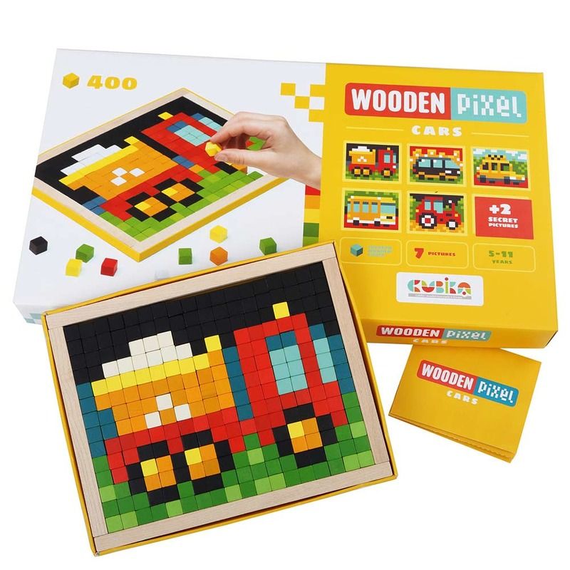 Деревенная мозаика Cubika Wooden pixel Машинки (14903)