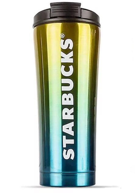 Термокружка Starbucks термос 473 мл Желтая/Бирюзовая (101473YB)
