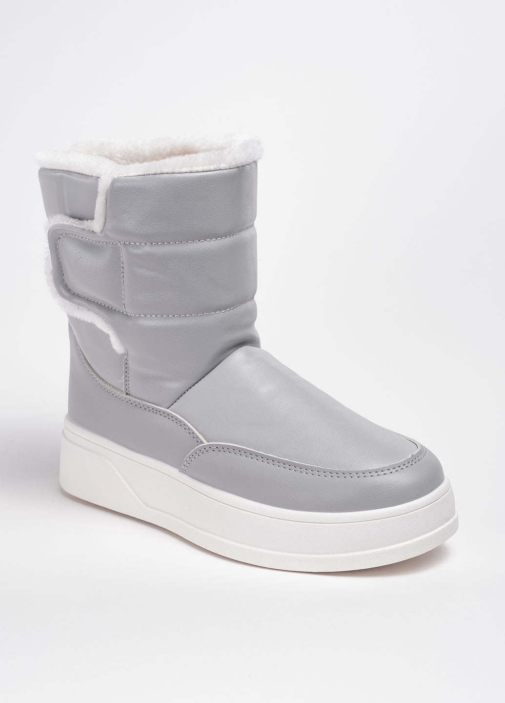 Дутые сапоги женские 342026 р.37 (23,5) Fashion Серый