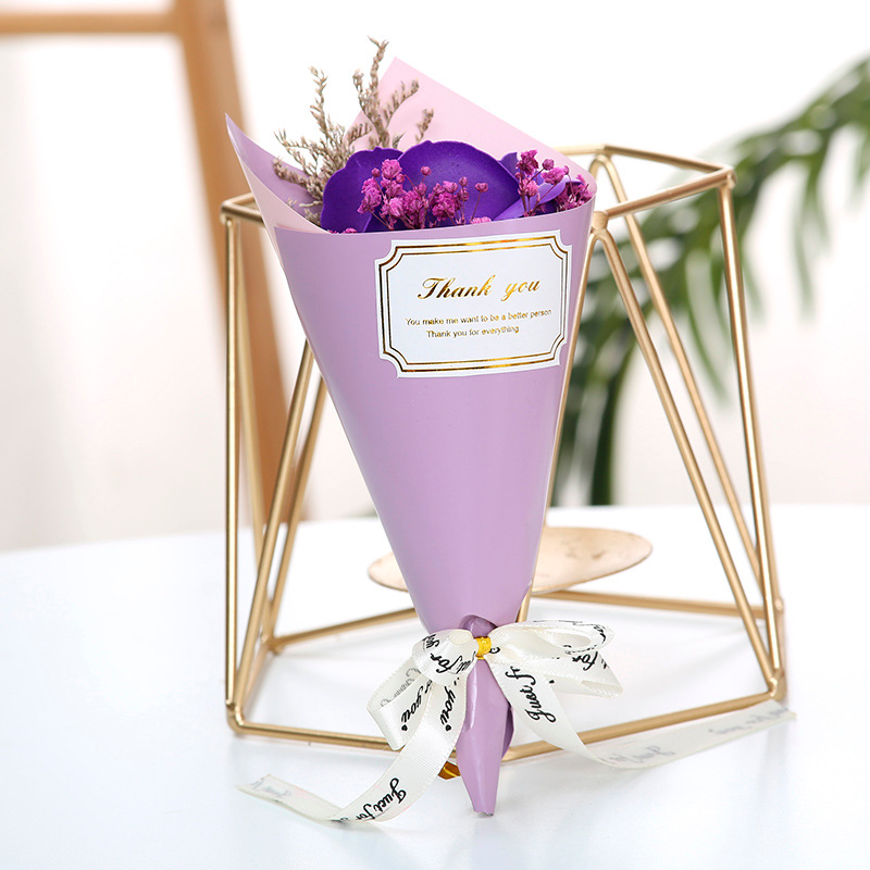 Подарочный букет с сухоцветами + роза из мыла Lesko L-1465  Purple
