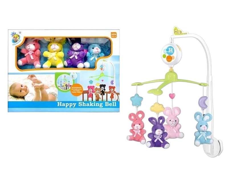 Карусель музыкальная Yufeng Кролики Happy Shaking Bell Multicolor (152340)