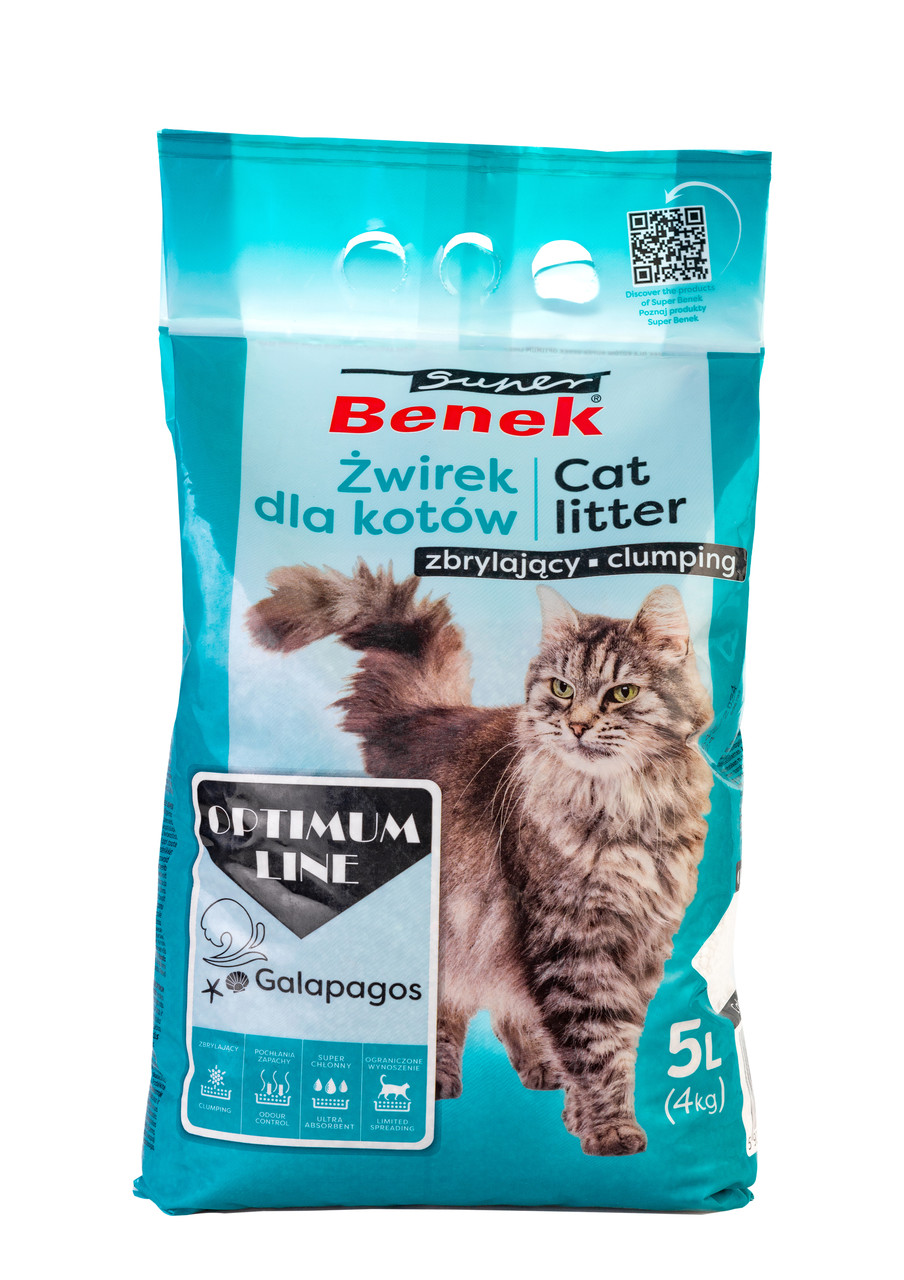 Бентонитовый наполнитель для кошачьих туалетов Super Benek Оптимум Галапагос 5 л (7012641)