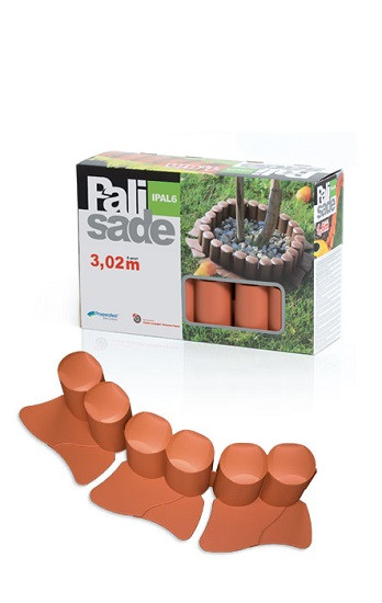 Бордюр садовый PROSPERPLAST PALISADA - коричневый 3,02 м