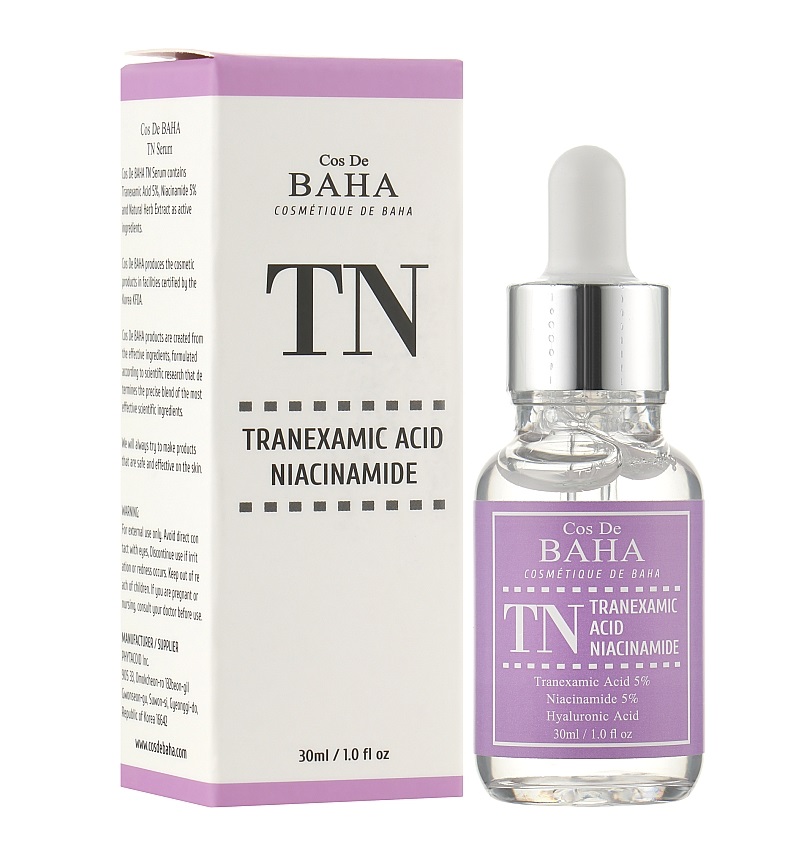 Сироватка для вирівнювання тону з транексамовою кислотою TN Tranexamic Acid Niacinamide Serum Cos De Baha 30 мл