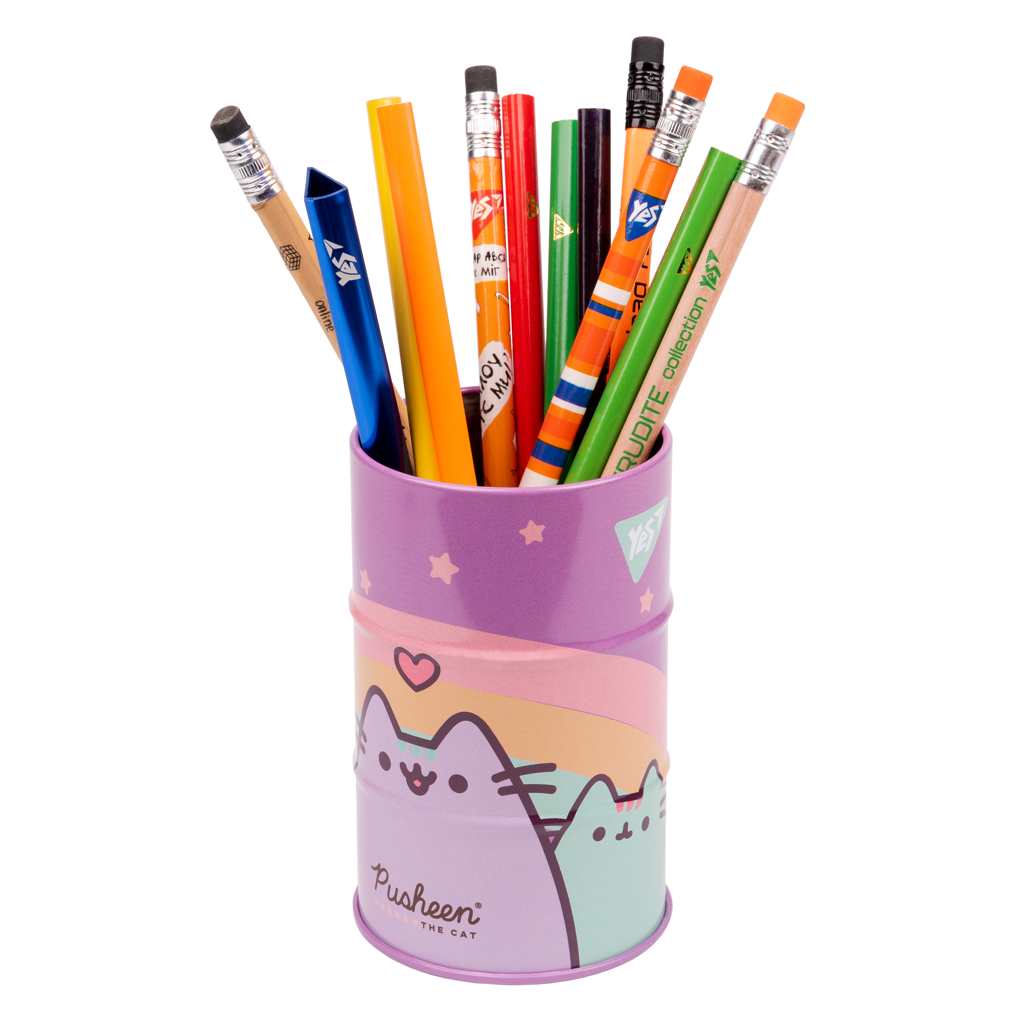 Стакан-подставка бочка YES Pusheen 10,8х6,5 см Разноцветный (470505)