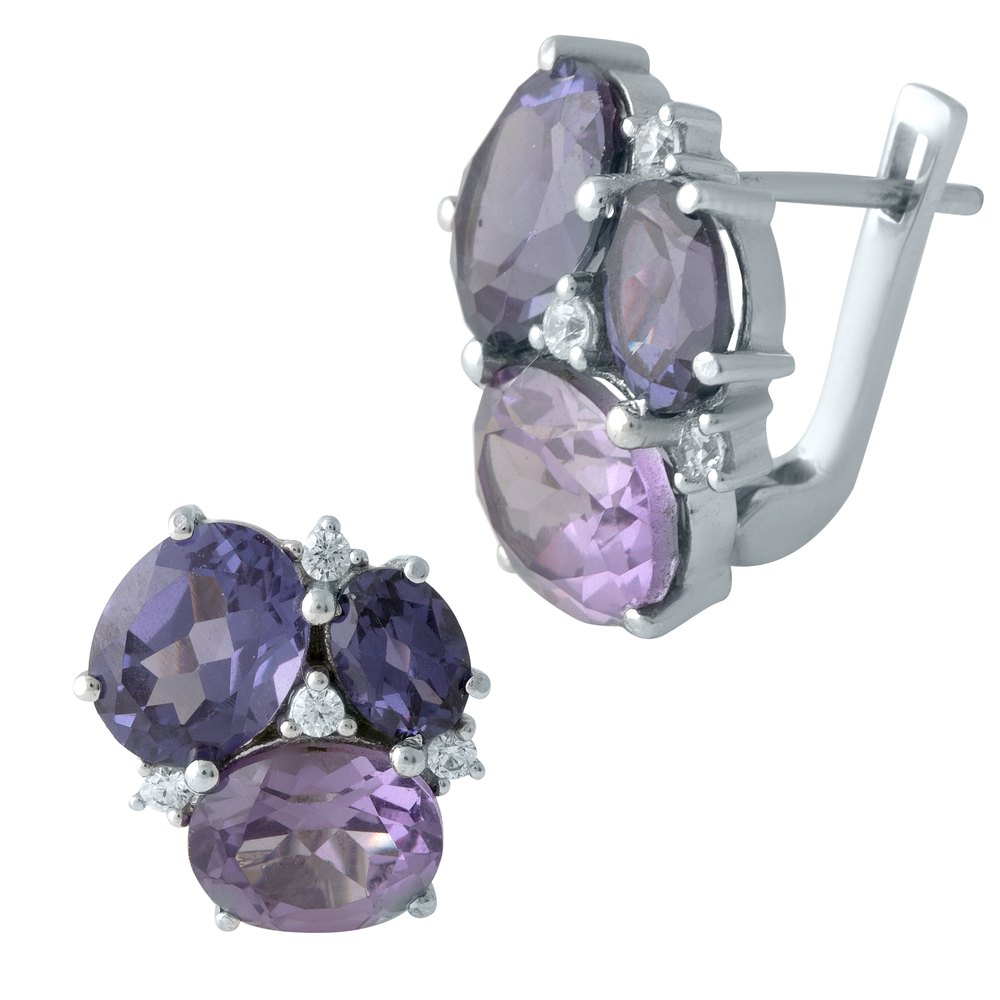 Серебряные серьги SilverBreeze с александритом 2.25ct (1990384)