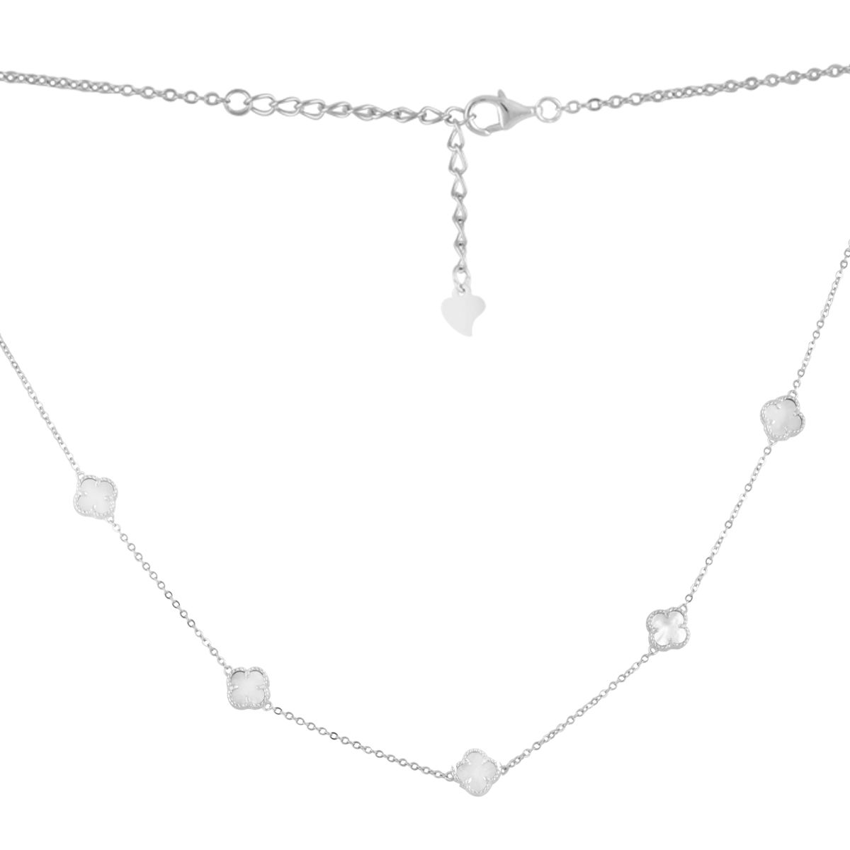 Серебряное колье SilverBreeze с натуральным перламутром (2102830) 450-500
