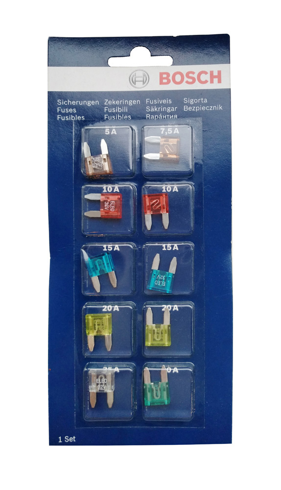 Комплект предохранителей Bosch 1x5/7.5/25/30A 2x10/15/20A mini