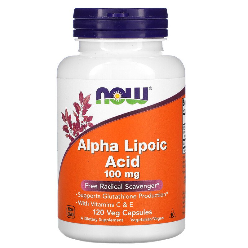 Альфа-липоевая кислота NOW Foods Alpha Lipoic Acid 100 mg 120 Veg Caps