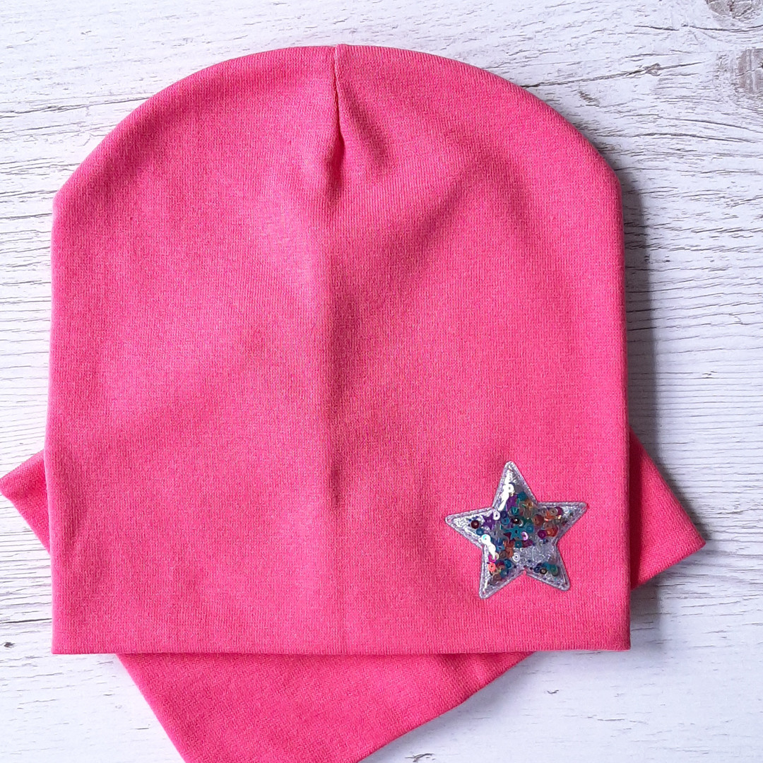 Детская шапка с хомутом КАНТА размер 48-52 Розовый (OC-312)