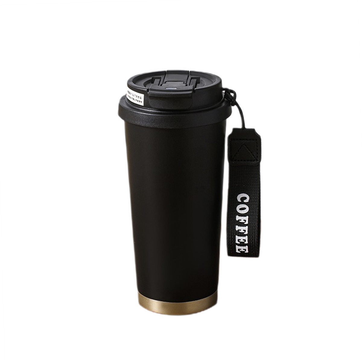Термочашка з ремінцем YIWU Coffee 500 мл Чорний (HP-14-17B)
