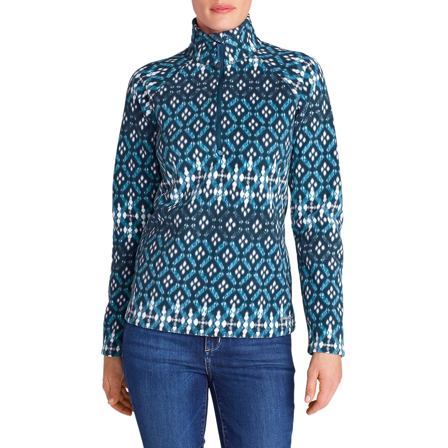 Кофта Eddie Bauer Womens Quest 1/4-Zip Printed L Синій (1805DUIN)