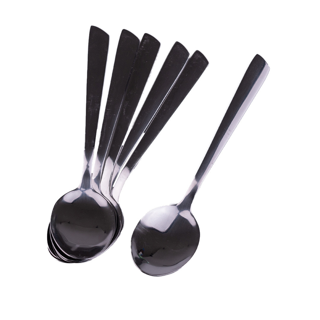 Набор столовых ложек TS Kitchen 6 штук с гладкой поверхностью хром (HP705)