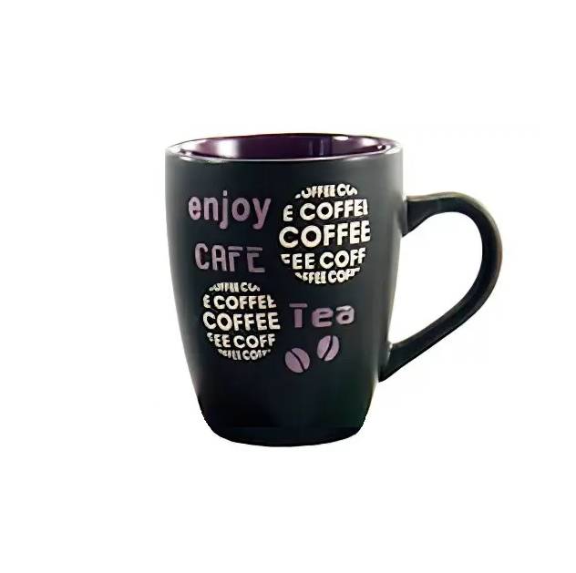 Чашка керамическая 350 мл Interos 16216/89068 черная с фиолетовым