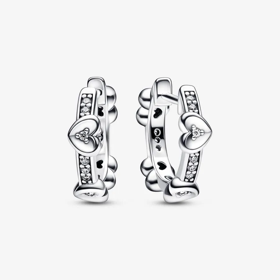 Срібні сережки No Brand Блискучі серця 292498C01