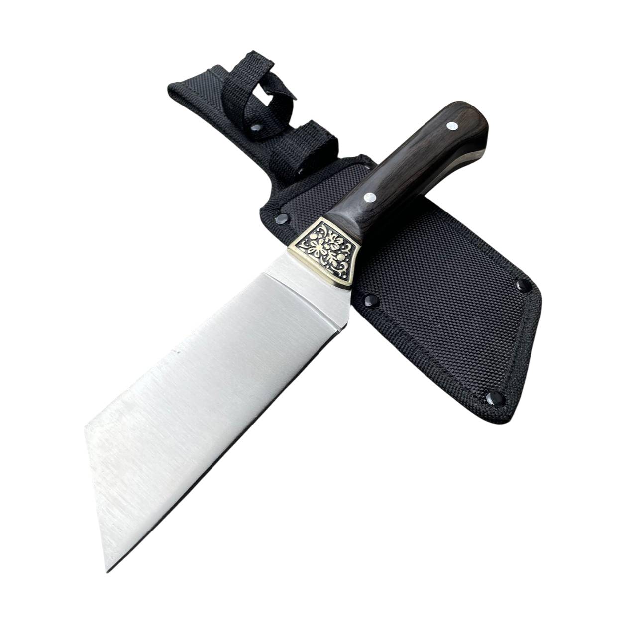 Кухонний ніж-топорик Gorillas BBQ 2757, сталь 65Х13, дубова ручка, 26 см