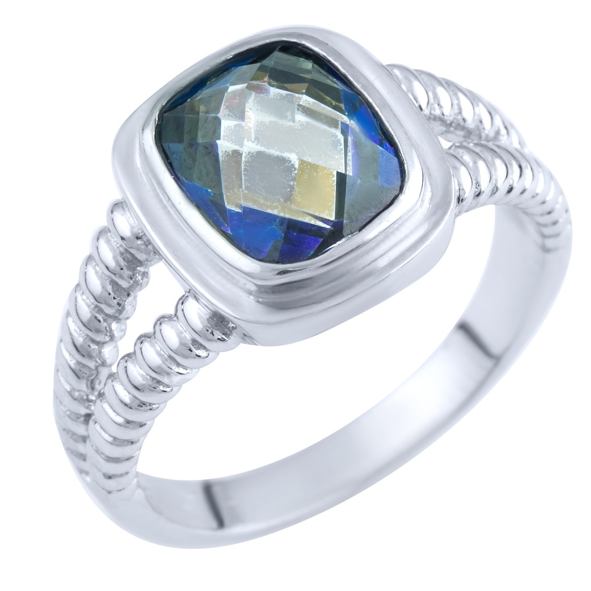Серебряное кольцо SilverBreeze с натуральным мистик топазом 17.5 (1891643)