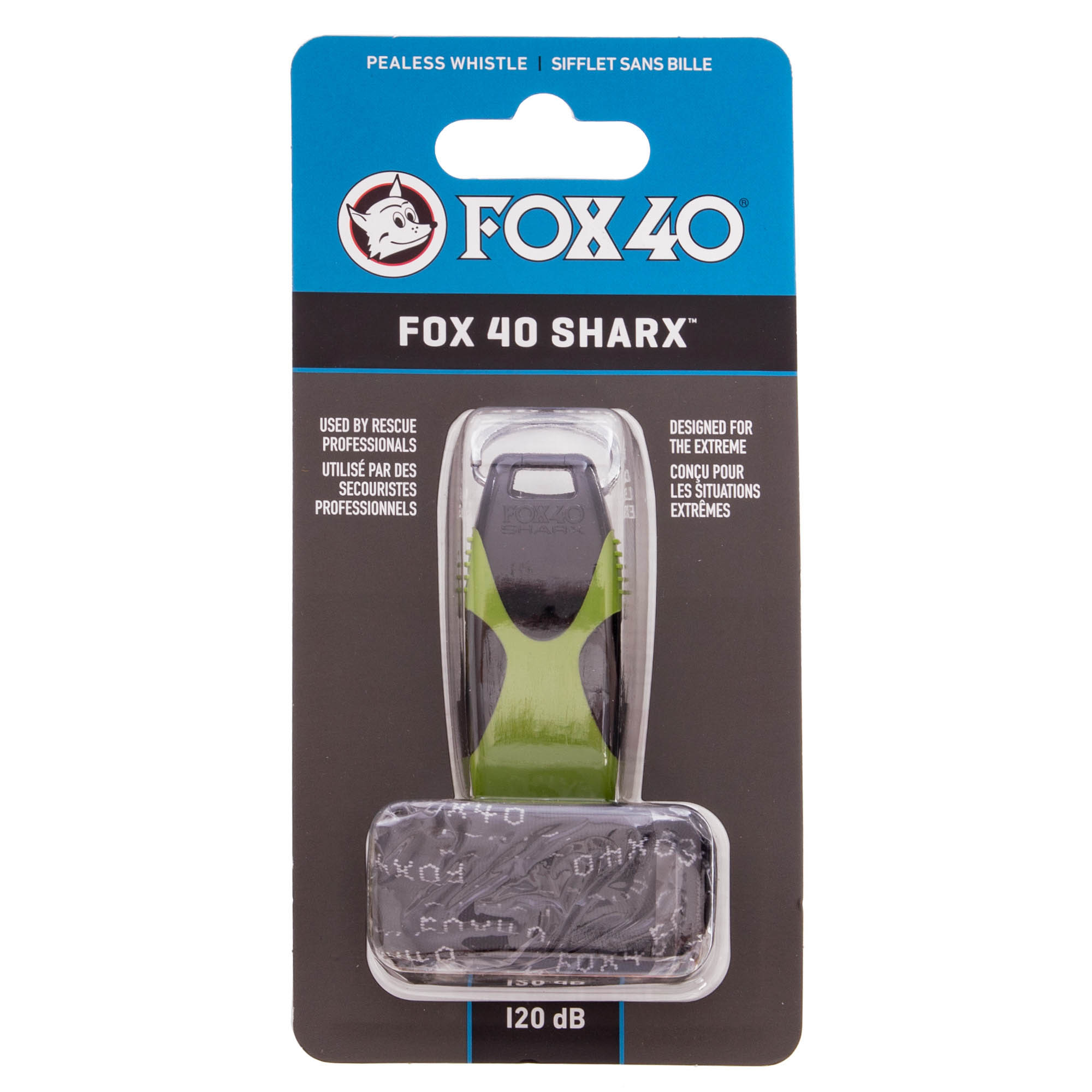 Свисток суддівський пластиковий FOX40-SHARX-SAFETY Чорний-Зелений