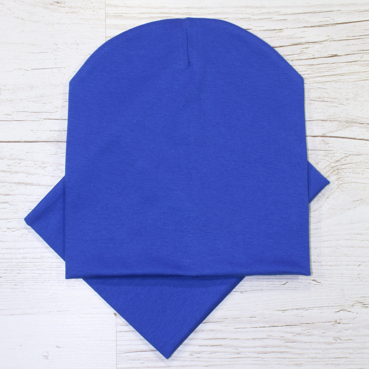 Детская шапка с хомутом КАНТА размер 48-52 Синий (OC-249)
