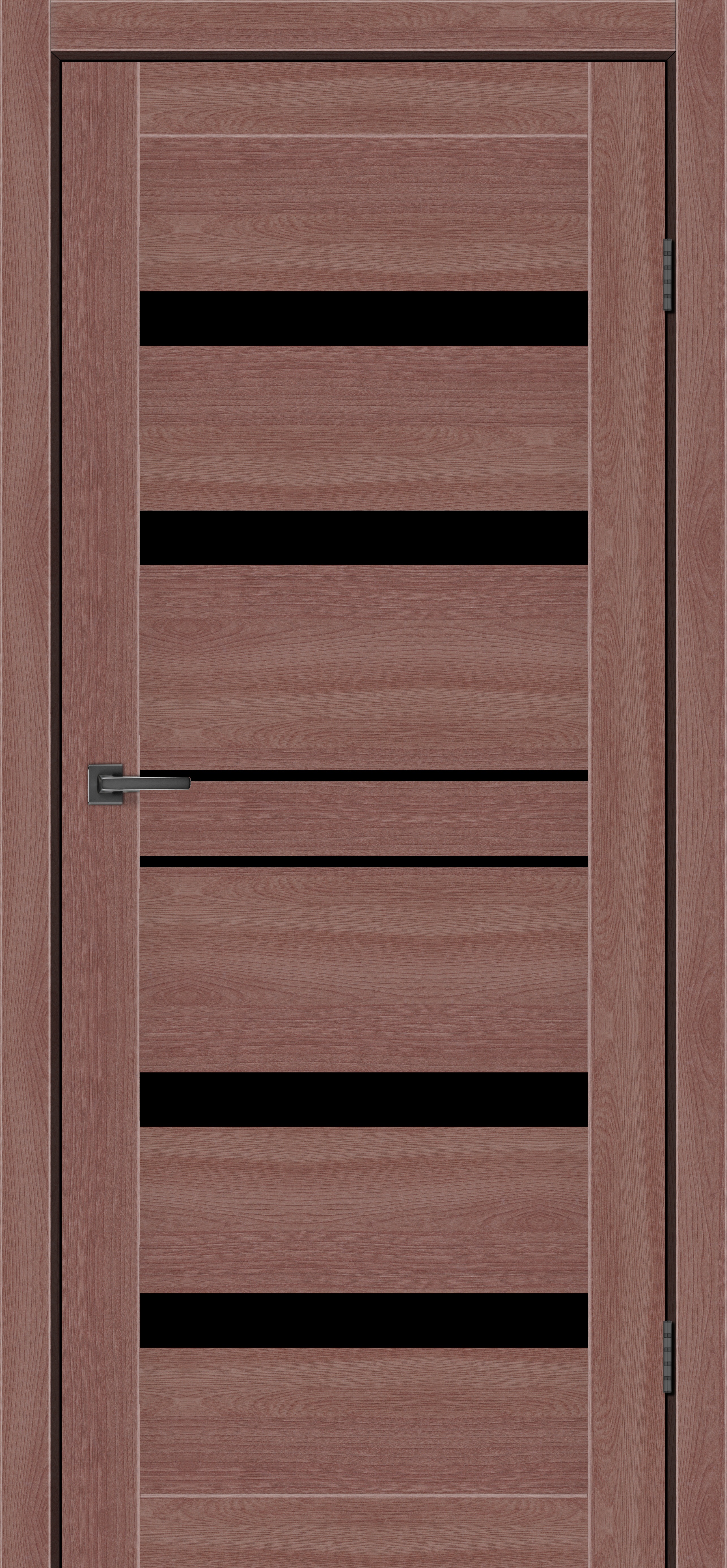 Дверное полотно MS Doors GEORGIA 80см дуб классический черное стекло